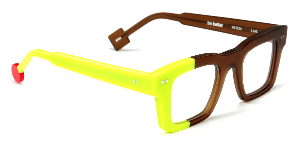 Sabine Be® Be Better SB Be Better 744 45 - Translucent Cognac Matte / Shiny Neon Yellow Eyeglasses