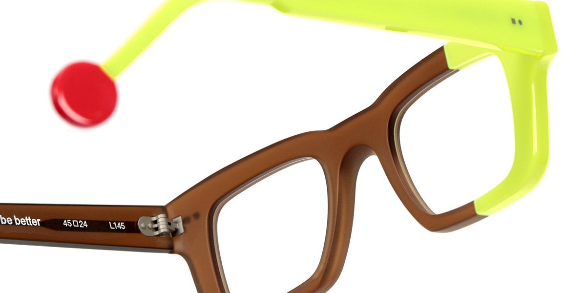 Sabine Be® Be Better SB Be Better 744 45 - Translucent Cognac Matte / Shiny Neon Yellow Eyeglasses