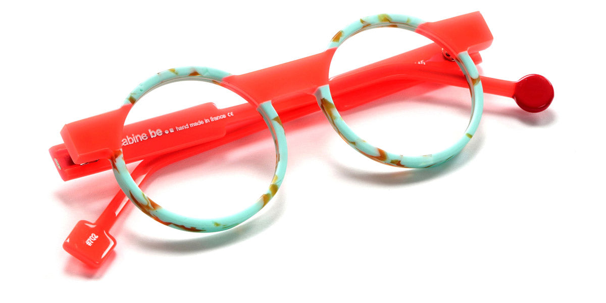 Sabine Be® Be Cartoon SB Be Cartoon 702 46 - Matte Marbled Turquoise / Shiny Miami Neon Orange Eyeglasses