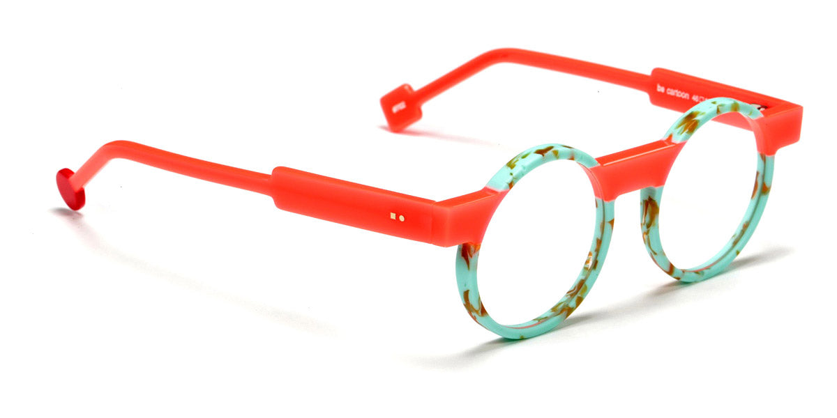 Sabine Be® Be Cartoon SB Be Cartoon 702 46 - Matte Marbled Turquoise / Shiny Miami Neon Orange Eyeglasses