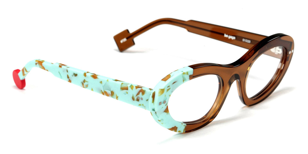 Sabine Be® Be Gaga SB Be Gaga 725 51 - Shiny Cognac Translucent / Turquoise Marbled Matte Eyeglasses