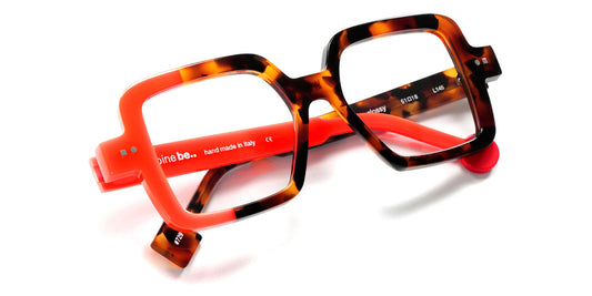 Sabine Be® Be Glossy SB Be Glossy 729 51 - Shiny Tawny Tortoiseshell / Shiny Miami Neon Orange Eyeglasses