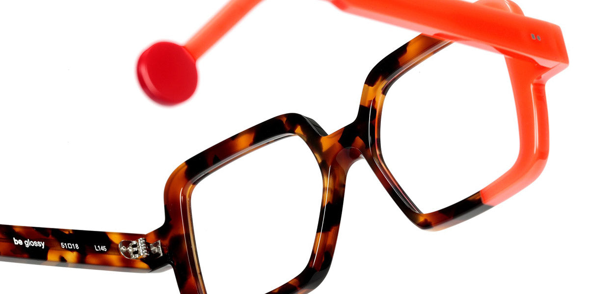 Sabine Be® Be Glossy SB Be Glossy 729 51 - Shiny Tawny Tortoiseshell / Shiny Miami Neon Orange Eyeglasses