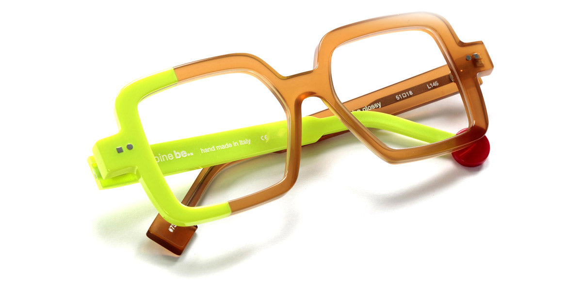 Sabine Be® Be Glossy SB Be Glossy 734 51 - Shiny Cognac Opal / Shiny Neon Yellow Eyeglasses