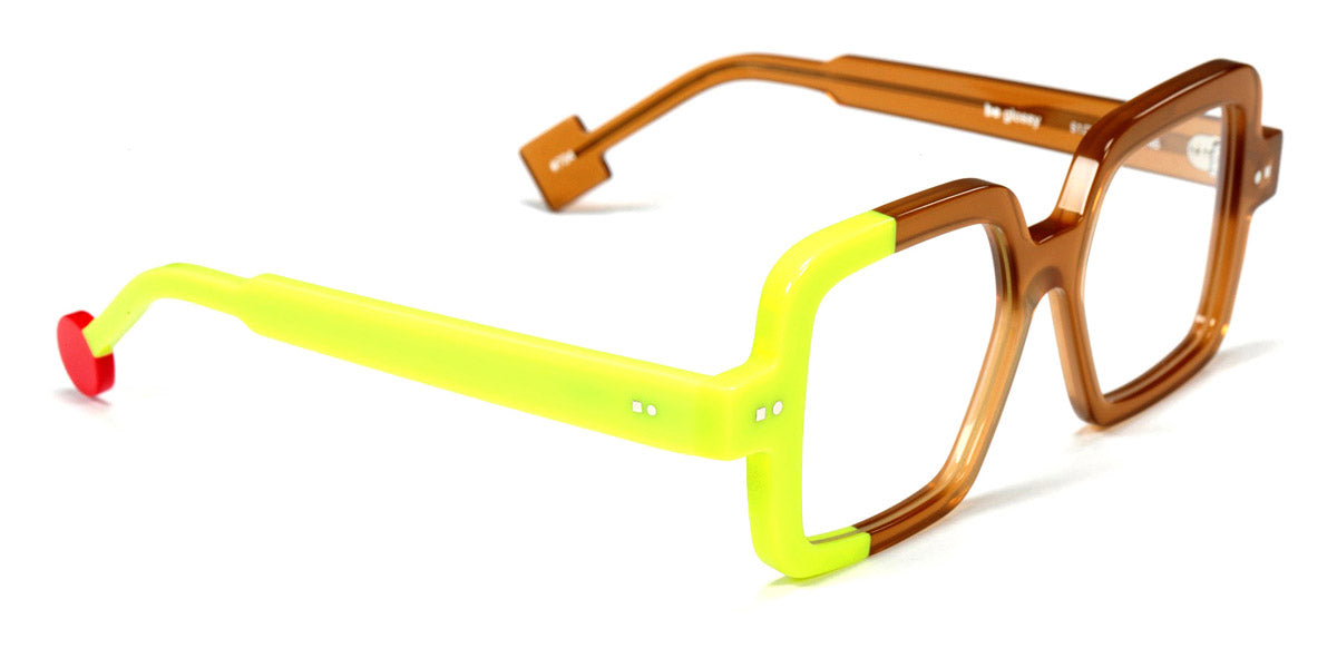 Sabine Be® Be Glossy SB Be Glossy 734 51 - Shiny Cognac Opal / Shiny Neon Yellow Eyeglasses