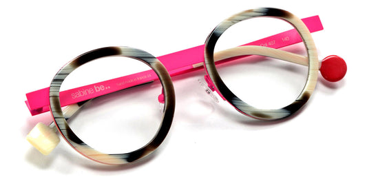 Sabine Be® Be Lucky SB Be Lucky 407 47 - Shiny Horn / Neon Pink Satin Eyeglasses