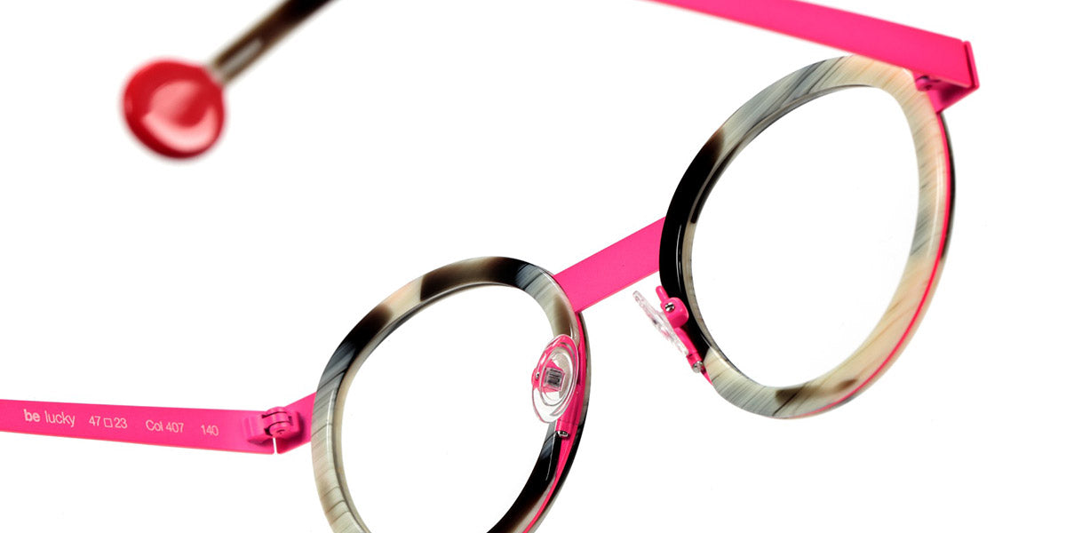 Sabine Be® Be Lucky SB Be Lucky 407 47 - Shiny Horn / Neon Pink Satin Eyeglasses