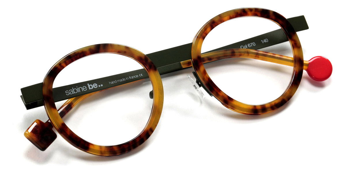 Sabine Be® Be Lucky SB Be Lucky 670 47 - Shiny Tortoiseshell / Satin Khaki Eyeglasses