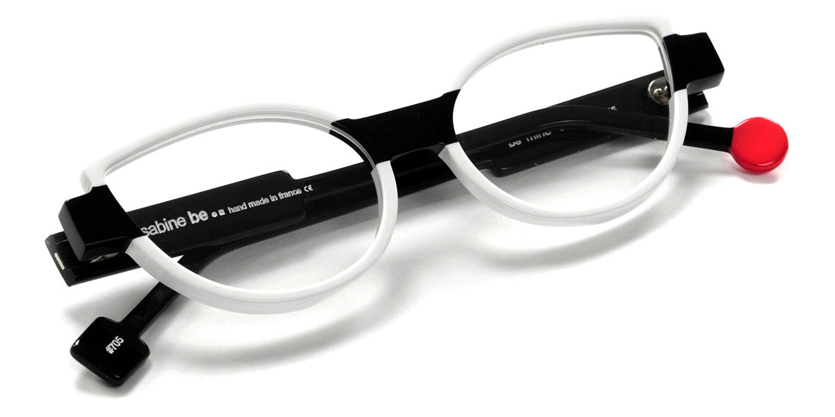 Sabine Be® Be Mine SB Be Mine 705 53 - Shiny White / Shiny Black Eyeglasses