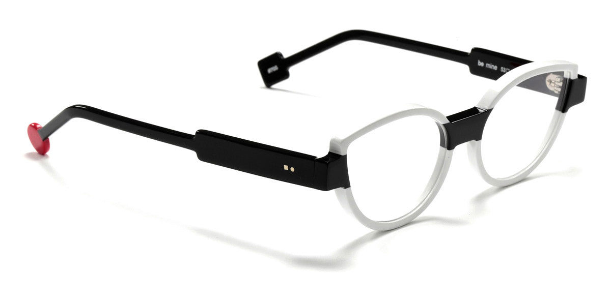 Sabine Be® Be Mine SB Be Mine 705 53 - Shiny White / Shiny Black Eyeglasses