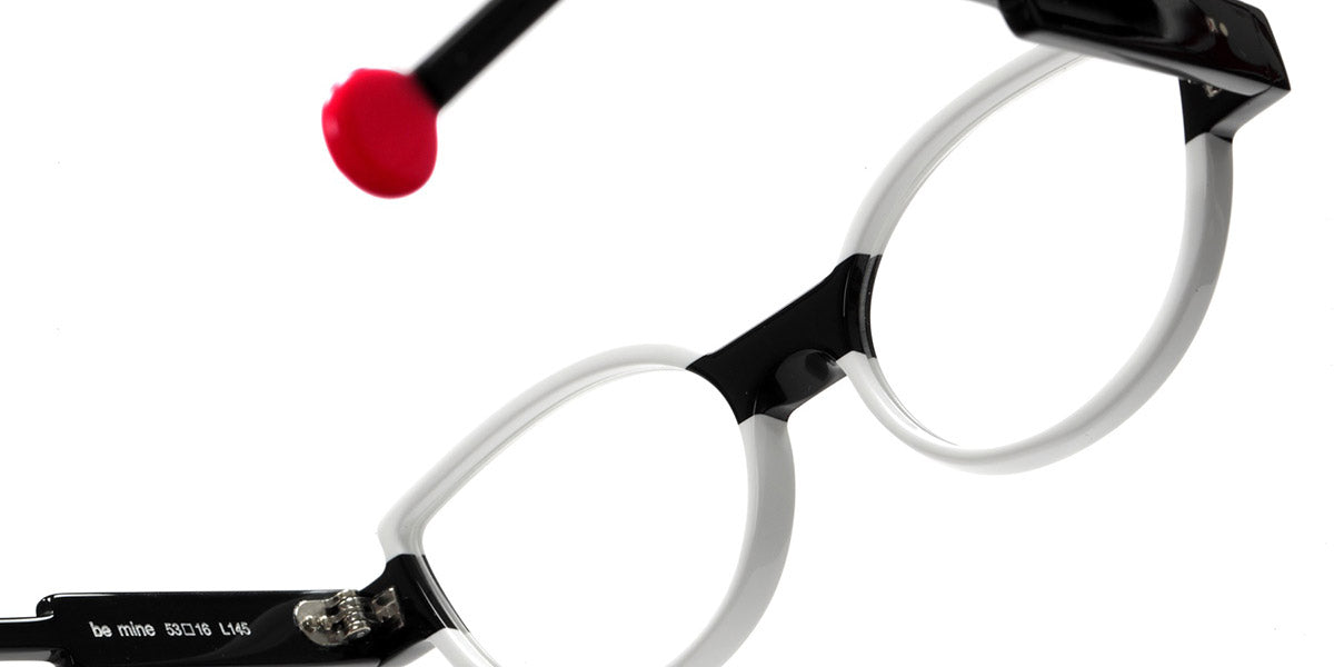 Sabine Be® Be Mine SB Be Mine 705 53 - Shiny White / Shiny Black Eyeglasses