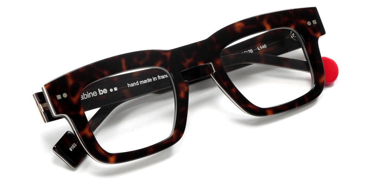 Sabine Be® Be Swag Xl SB Be Swag XL 163 46 - Shiny Dark Tortoise / White / Shiny Dark Tortoise Eyeglasses