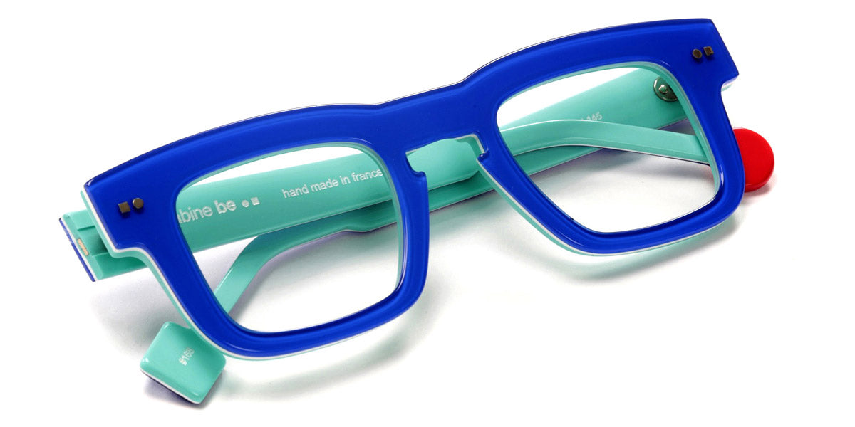 Sabine Be® Be Swag Xl SB Be Swag XL 168 46 - Shiny Translucent Blue Majorelle / White / Shiny Turquoise Eyeglasses