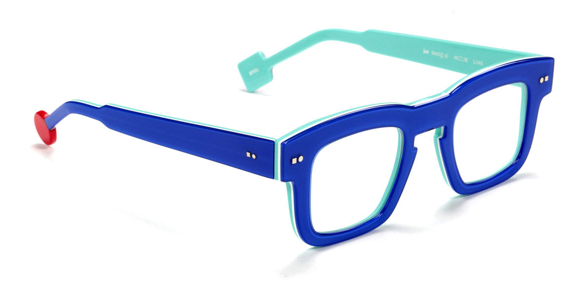 Sabine Be® Be Swag Xl SB Be Swag XL 168 46 - Shiny Translucent Blue Majorelle / White / Shiny Turquoise Eyeglasses