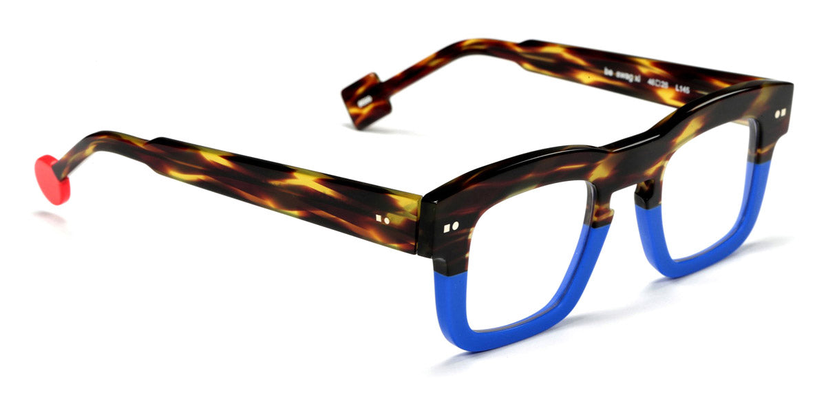 Sabine Be® Be Swag Xl SB Be Swag XL 699 46 - Shiny Dark Veined Tortoiseshell / Matte Majorelle Blue Eyeglasses