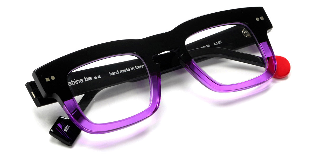 Sabine Be® Be Swag Xl SB Be Swag XL 701 46 - Shiny Black / Shiny Translucent Purple Eyeglasses