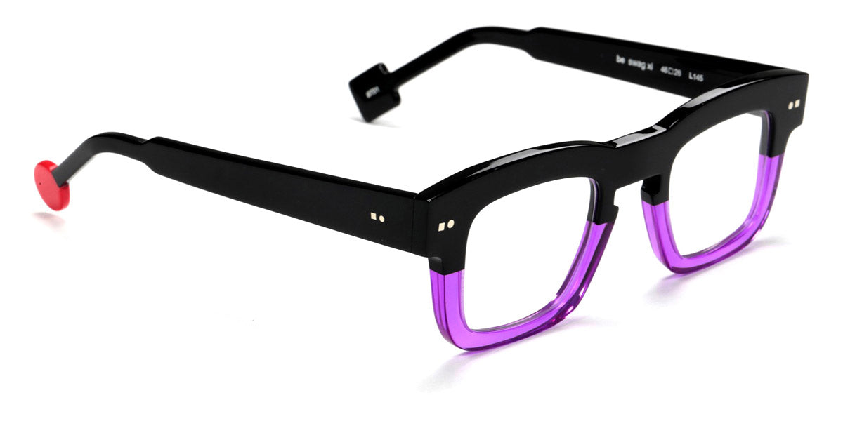 Sabine Be® Be Swag Xl SB Be Swag XL 701 46 - Shiny Black / Shiny Translucent Purple Eyeglasses