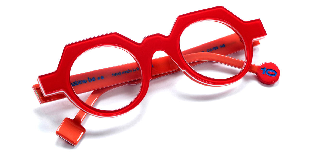 Sabine Be® Be Ten SB Be Ten 706 44 - Shiny Translucent Red / White / Shiny Orange Eyeglasses