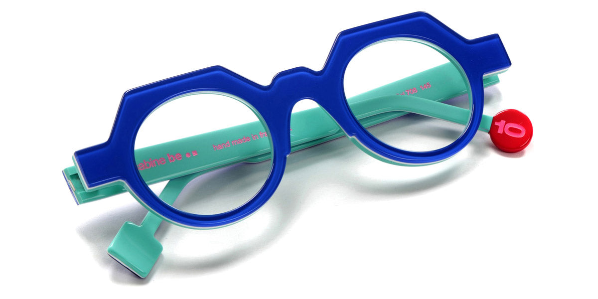 Sabine Be® Be Ten SB Be Ten 708 44 - Shiny Translucent Blue Majorelle / White / Shiny Turquoise Eyeglasses