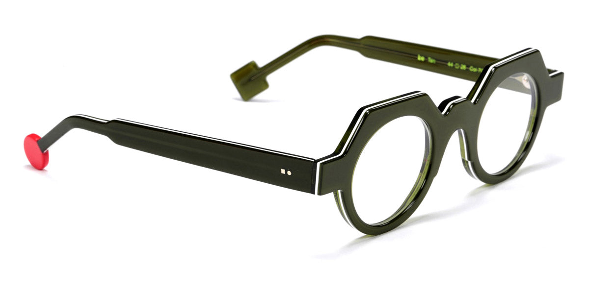 Sabine Be® Be Ten SB Be Ten 709 44 - Shiny Translucent Dark Green / White / Shiny Translucent Dark Green Eyeglasses