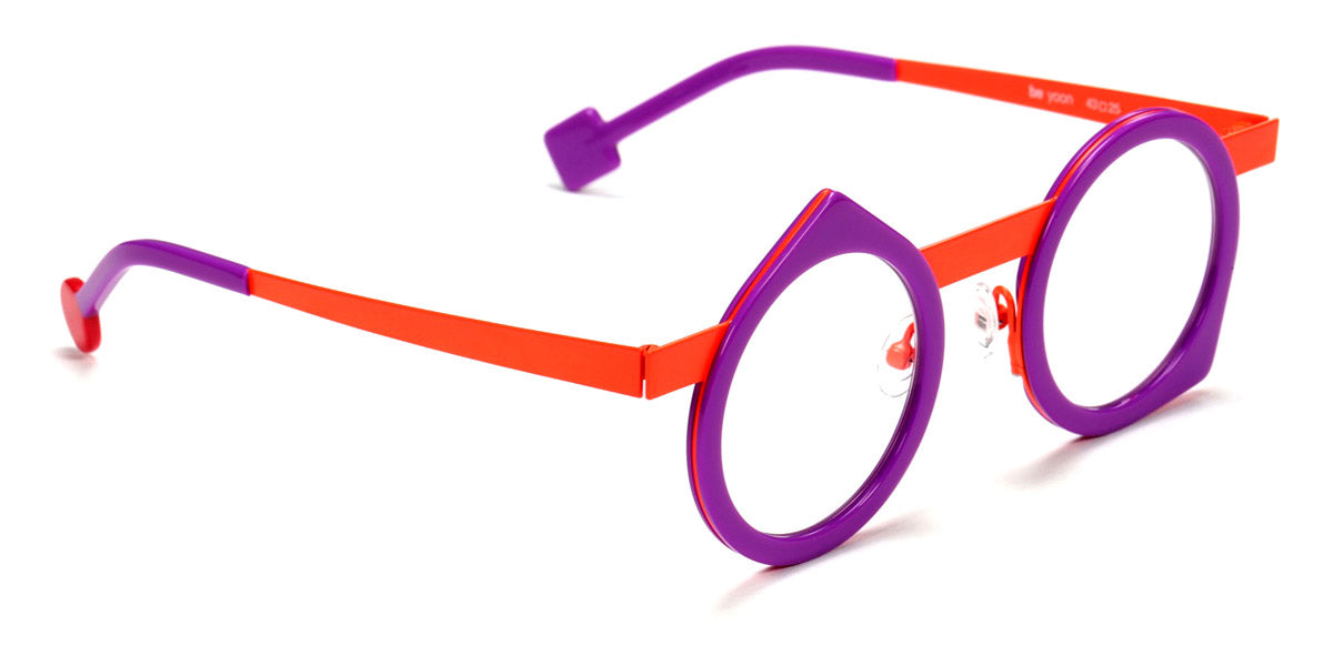 Sabine Be® Be Yoon SB Be Yoon 410 43 - Shiny Violine / Neon Orange Satin Eyeglasses