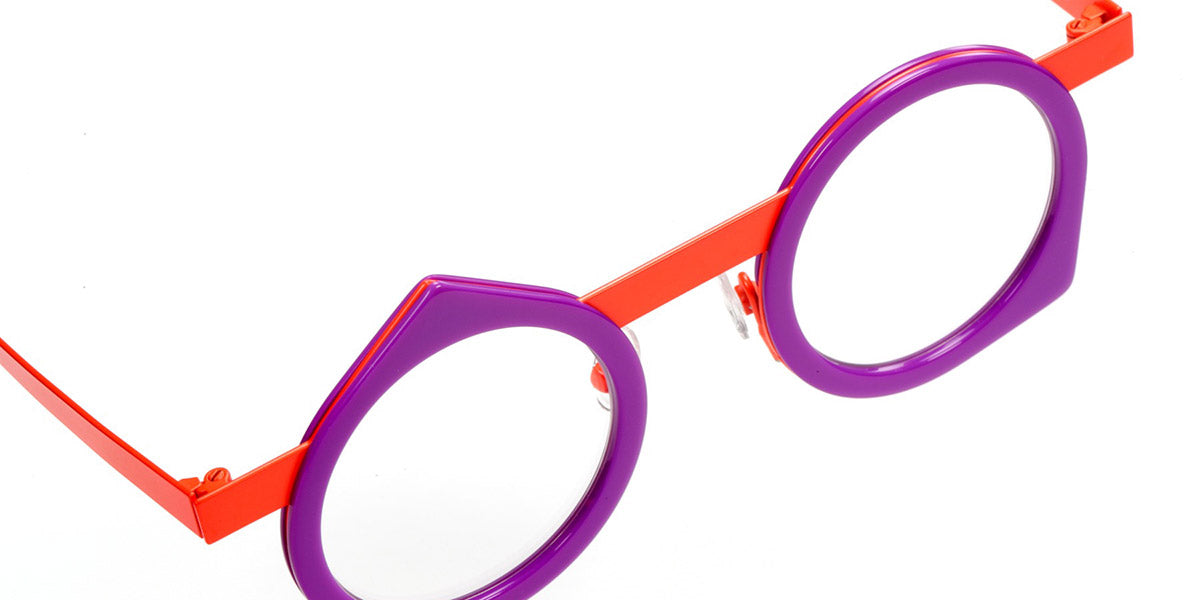 Sabine Be® Be Yoon SB Be Yoon 410 43 - Shiny Violine / Neon Orange Satin Eyeglasses