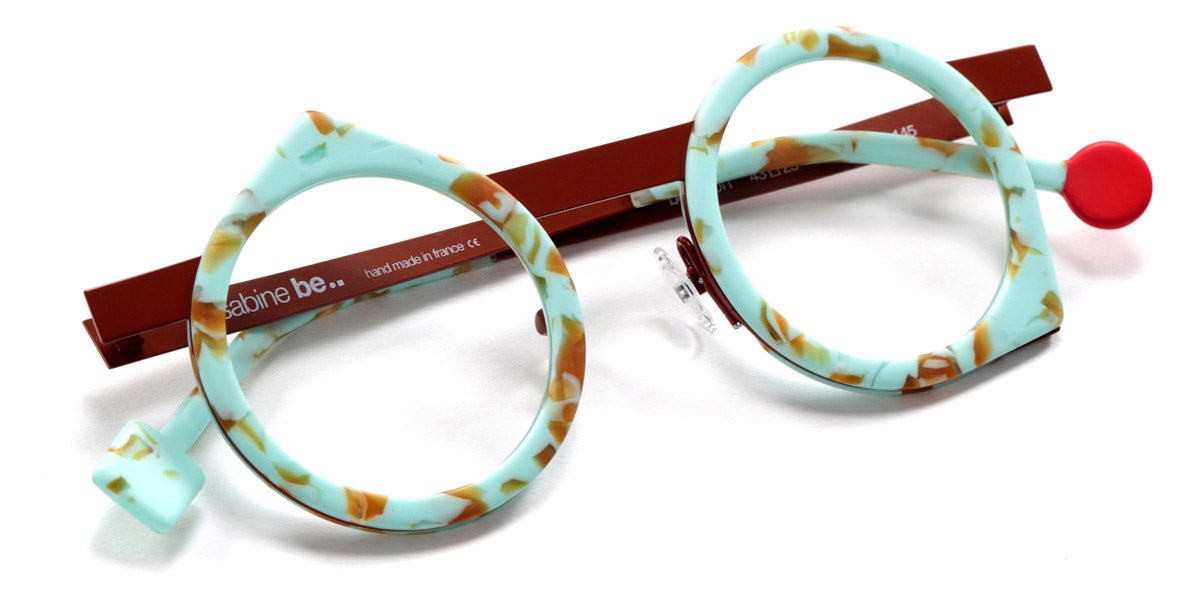 Sabine Be® Be Yoon SB Be Yoon 665 43 - Matte Marbled Turquoise / Shiny Camel Eyeglasses