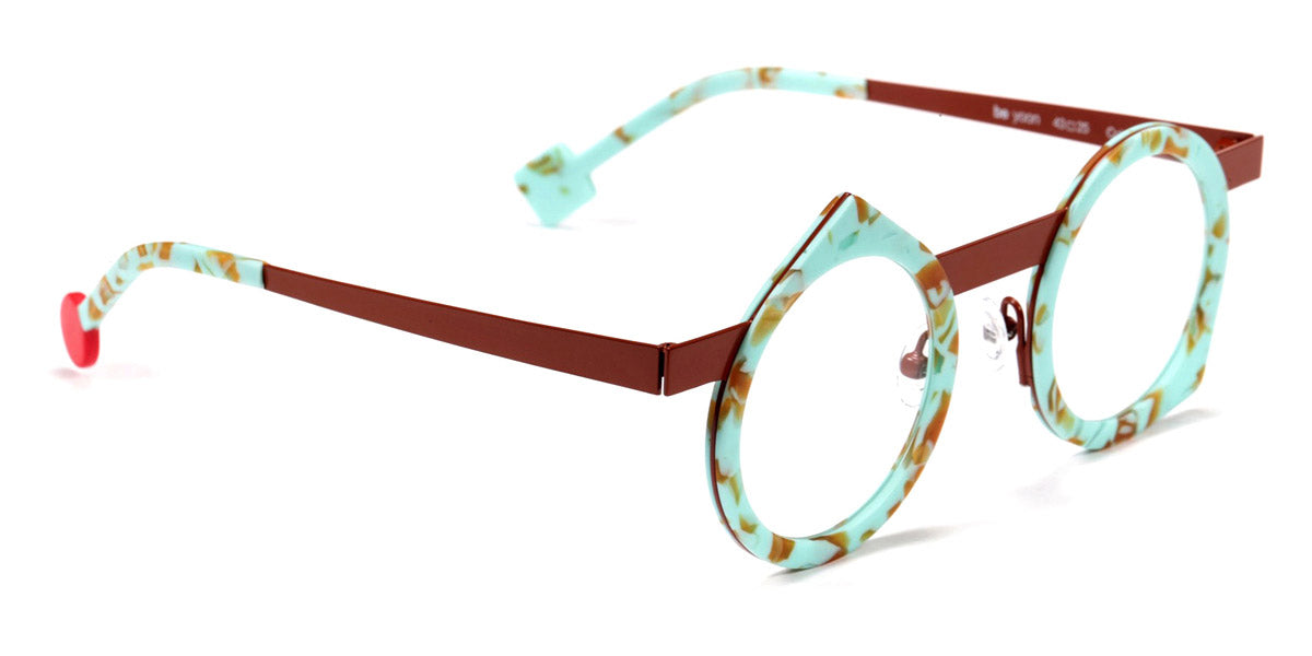 Sabine Be® Be Yoon SB Be Yoon 665 43 - Matte Marbled Turquoise / Shiny Camel Eyeglasses