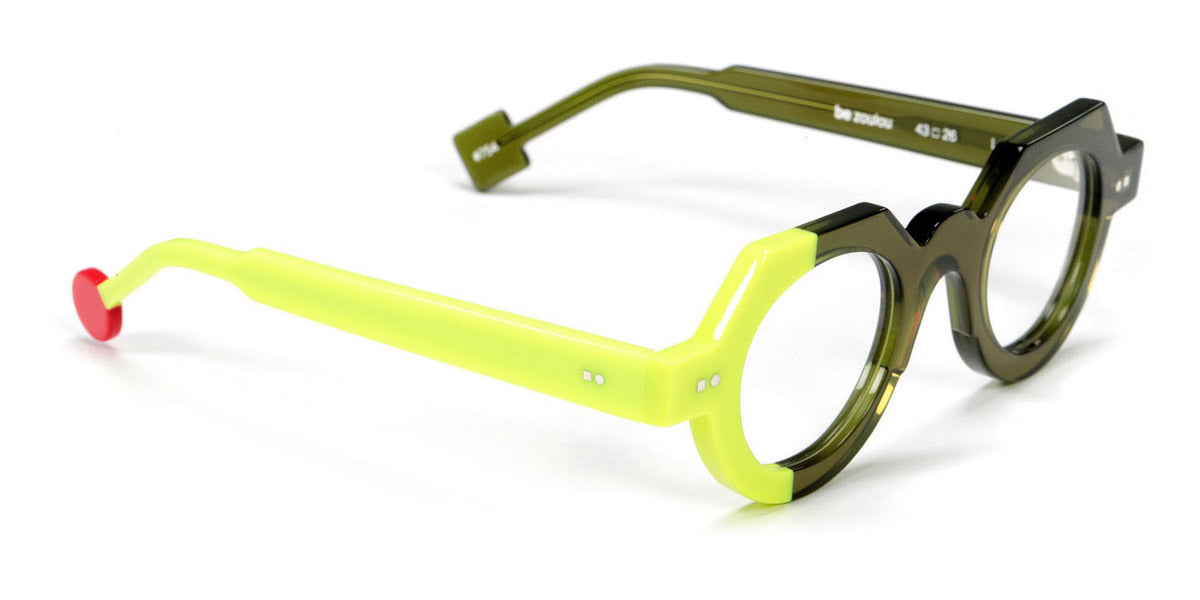 Sabine Be® Be Zoulou SB Be Zoulou 754 43 - Shiny Translucent Khaki / Shiny Neon Yellow Eyeglasses