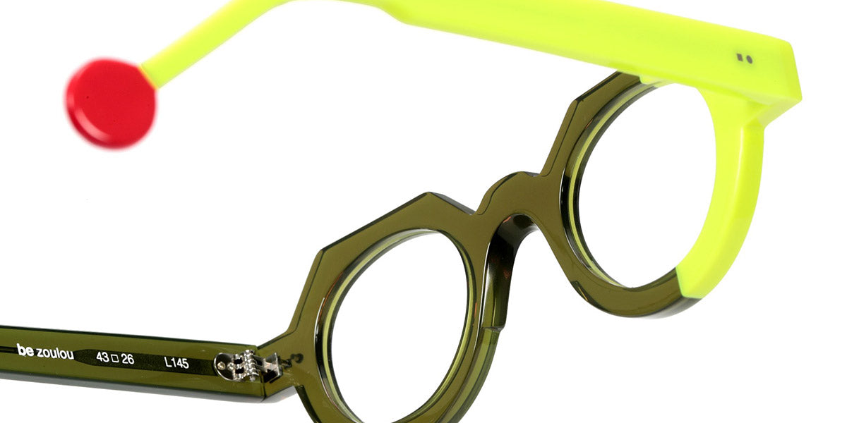 Sabine Be® Be Zoulou SB Be Zoulou 754 43 - Shiny Translucent Khaki / Shiny Neon Yellow Eyeglasses