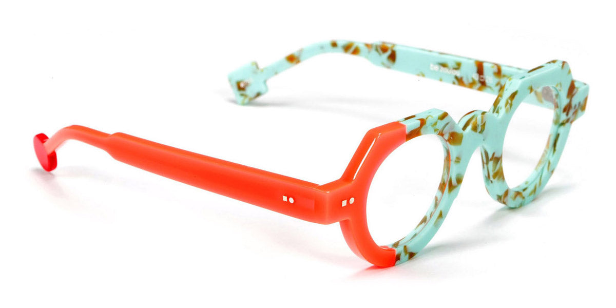 Sabine Be® Be Zoulou SB Be Zoulou 755 43 - Matte Marbled Turquoise / Shiny Miami Neon Orange Eyeglasses