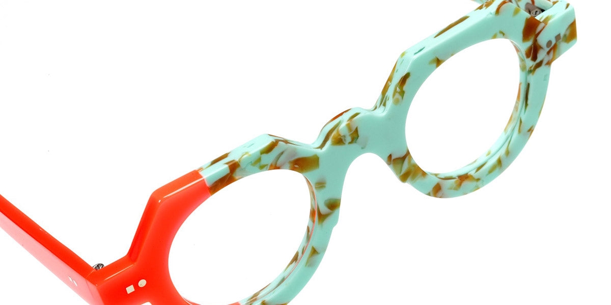 Sabine Be® Be Zoulou SB Be Zoulou 755 43 - Matte Marbled Turquoise / Shiny Miami Neon Orange Eyeglasses