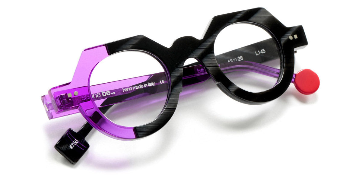 Sabine Be® Be Zoulou SB Be Zoulou 756 43 - Shiny Tawny Grey / Shiny Translucent Purple Eyeglasses