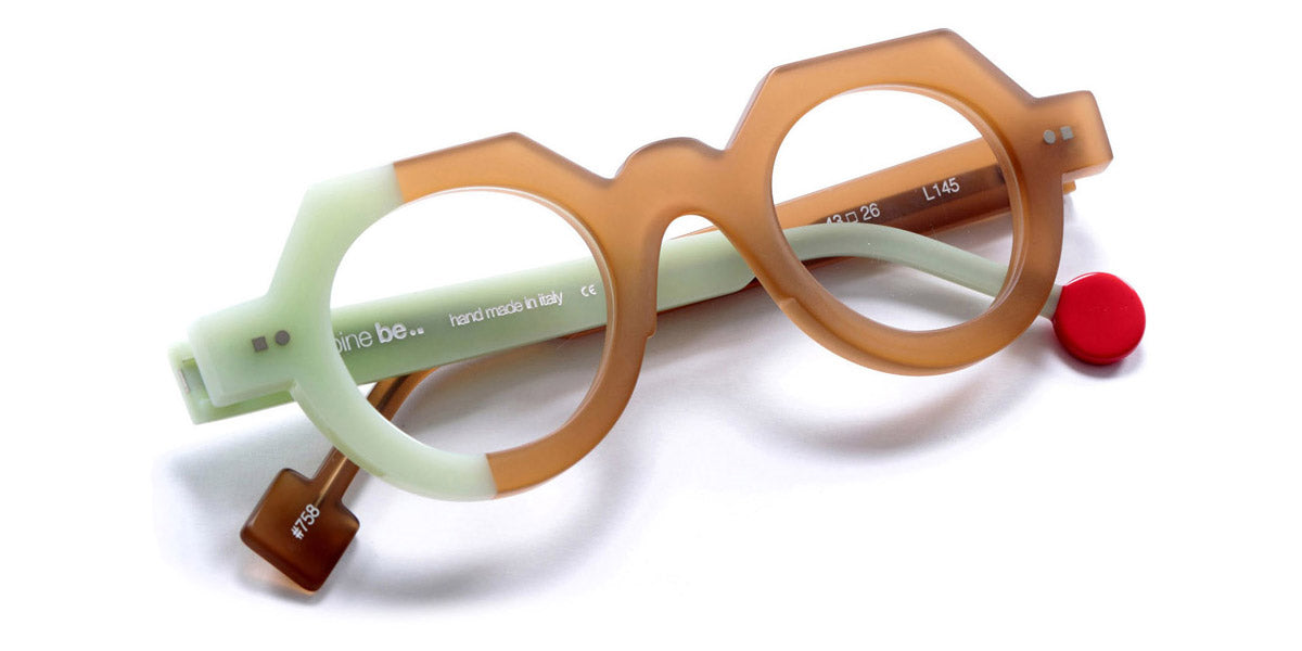 Sabine Be® Be Zoulou SB Be Zoulou 758 43 - Shiny Cognac Opal / Shiny Celadon Green Opal Eyeglasses