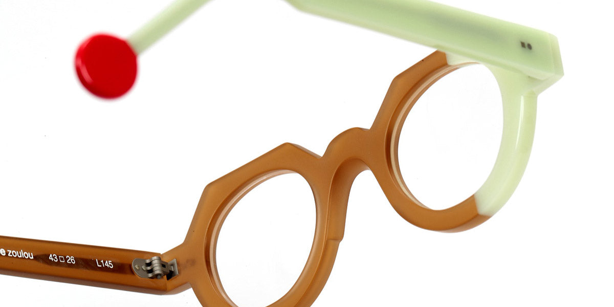 Sabine Be® Be Zoulou SB Be Zoulou 758 43 - Shiny Cognac Opal / Shiny Celadon Green Opal Eyeglasses