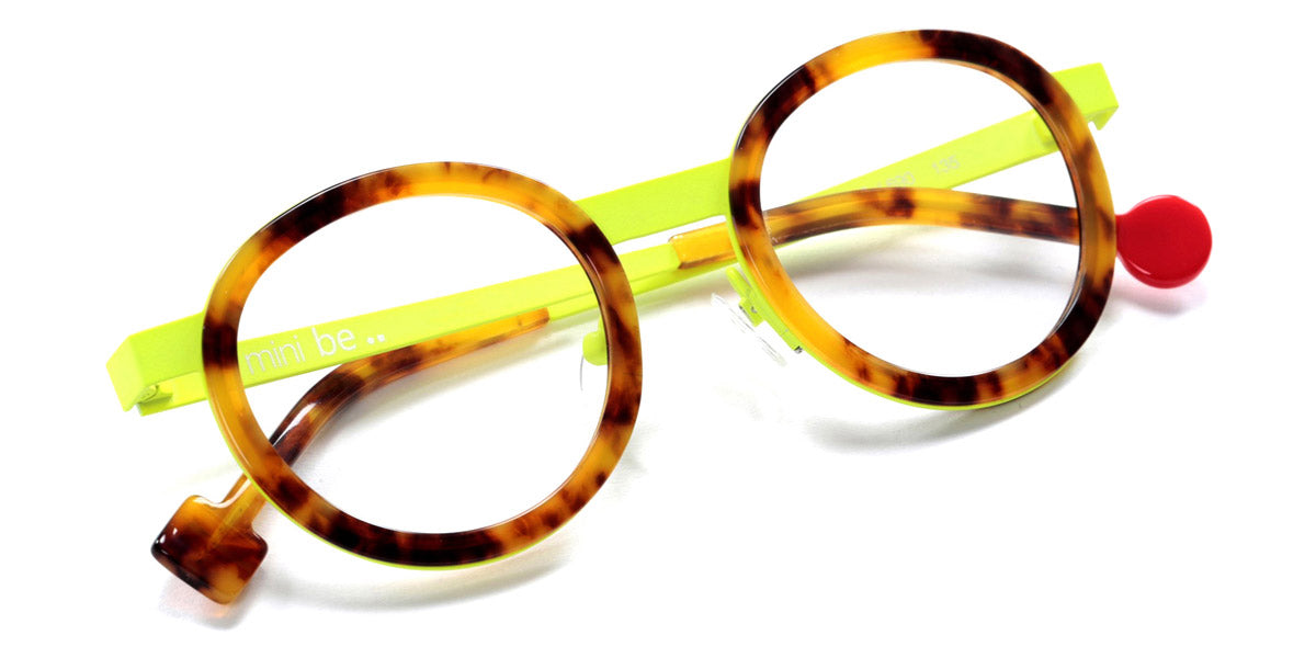 Sabine Be® Mini Be Lucky SB Mini Be Lucky 690 43 - Shiny Tortoiseshell / Neon Yellow Satin Eyeglasses