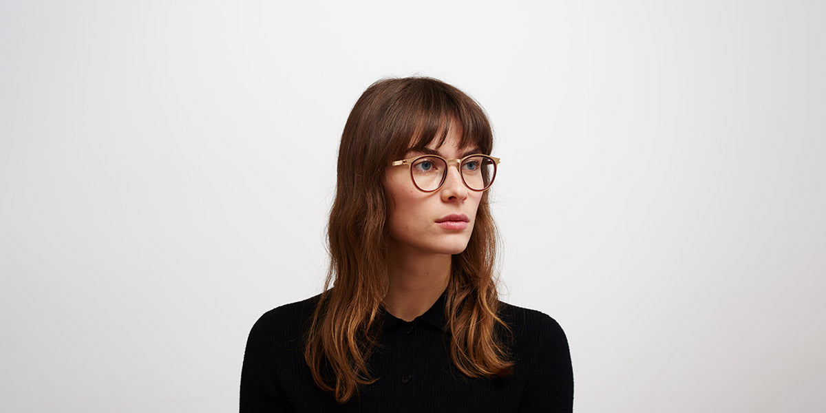 Mykita® SIWA MYK SIWA A60 Champagne Gold/Pine Honey 47 - A60 Champagne Gold/Pine Honey Eyeglasses