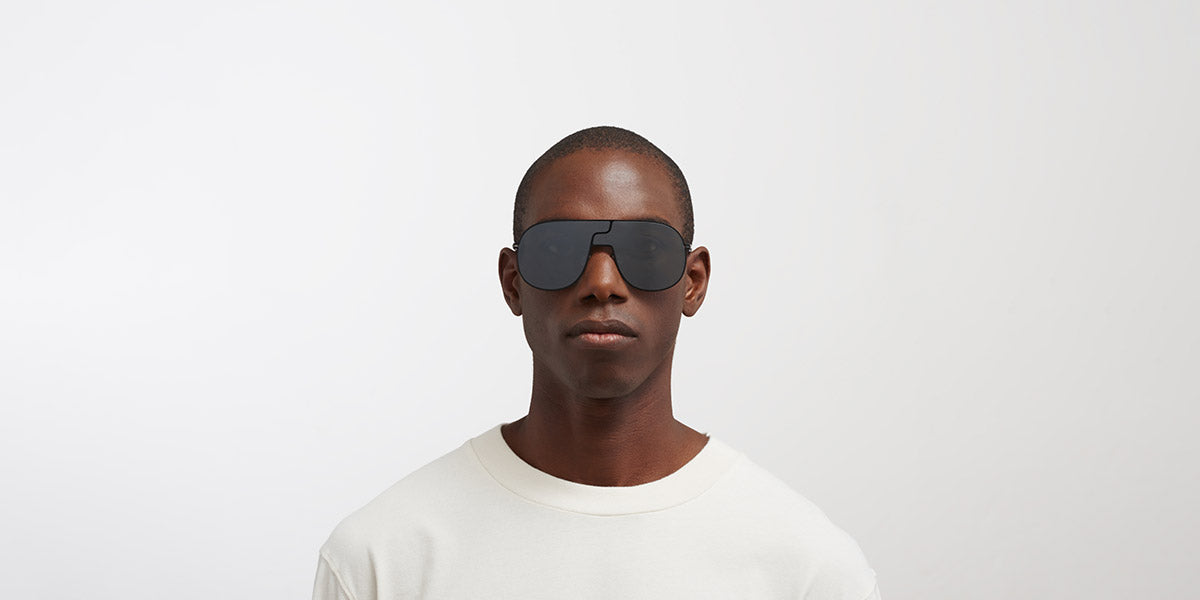 Mykita® STUDIO12.1 MYK STUDIO12.1 Jet Black / Silver Flash 135 - Jet Black / Silver Flash Sunglasses