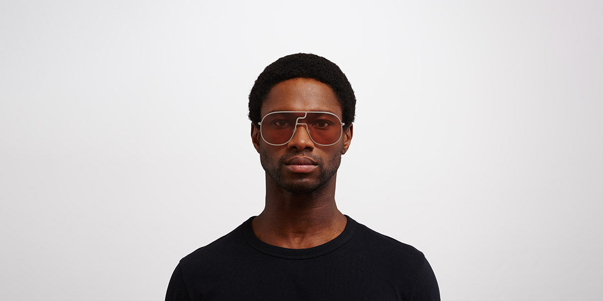 Mykita® STUDIO12.1 MYK STUDIO12.1 Shiny Silver / Nude Solid 135 - Shiny Silver / Nude Solid Sunglasses