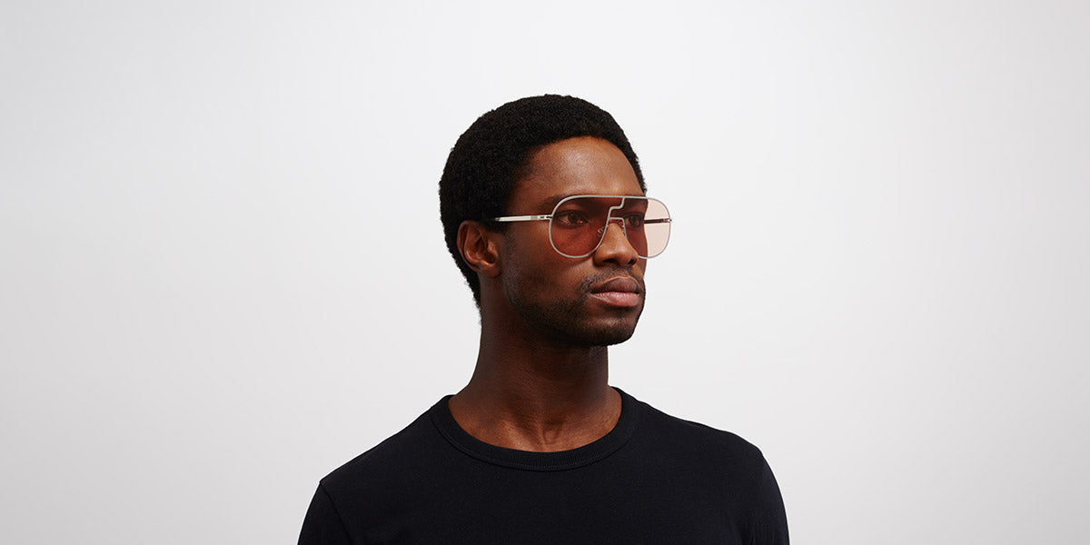 Mykita® STUDIO12.1 MYK STUDIO12.1 Shiny Silver / Nude Solid 135 - Shiny Silver / Nude Solid Sunglasses