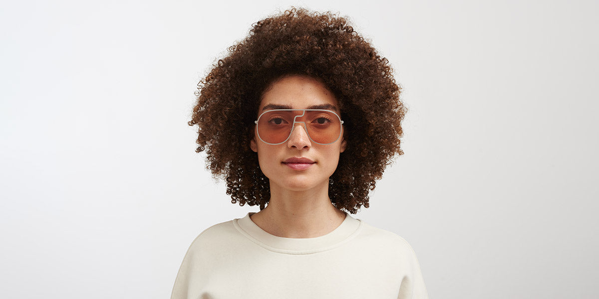 Mykita® STUDIO12.1 MYK STUDIO12.1 Shiny Silver / Nude Solid 135 - Shiny Silver / Nude Solid Sunglasses