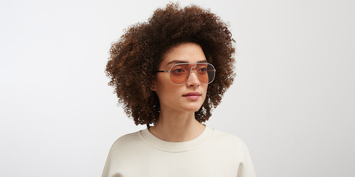 Mykita® STUDIO12.1 MYK STUDIO12.1 Shiny Silver / Nude Solid 135 - Shiny Silver / Nude Solid Sunglasses