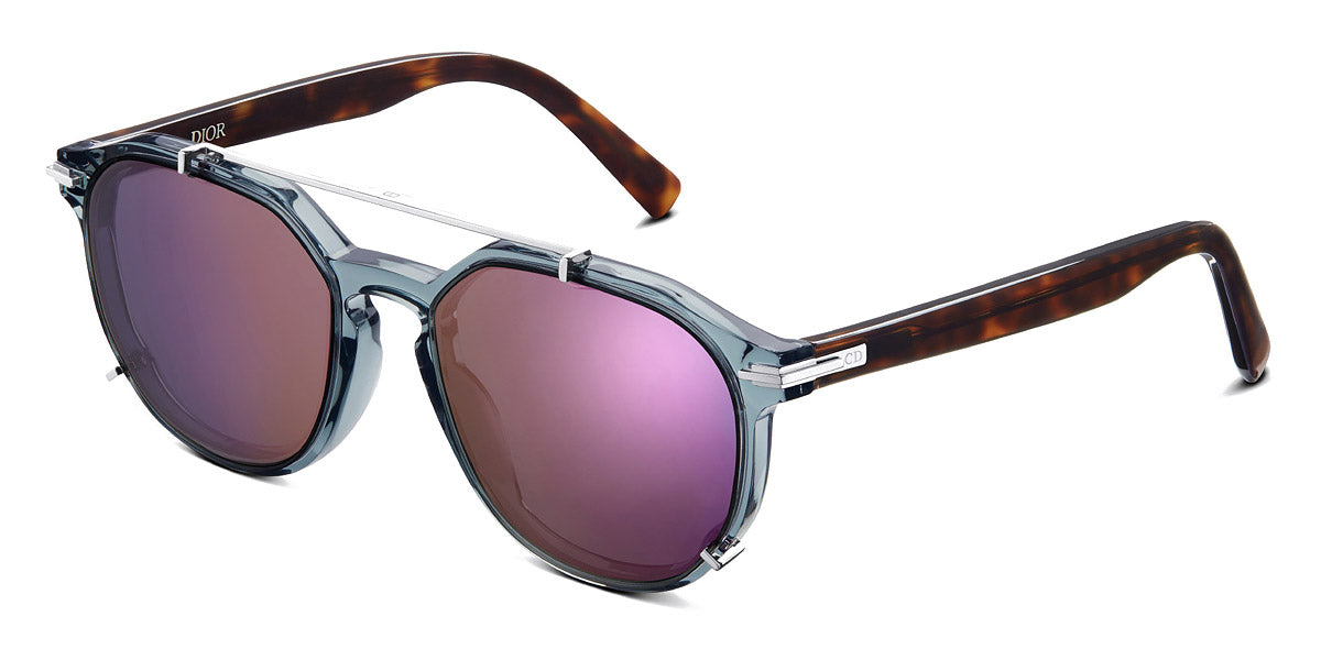 Dior® DiorBlackSuit RI D SUITRIXR 45G7 56 - Transparent Gray Acetate Frame With A Brown Tortoiseshell-Effect Sunglasses