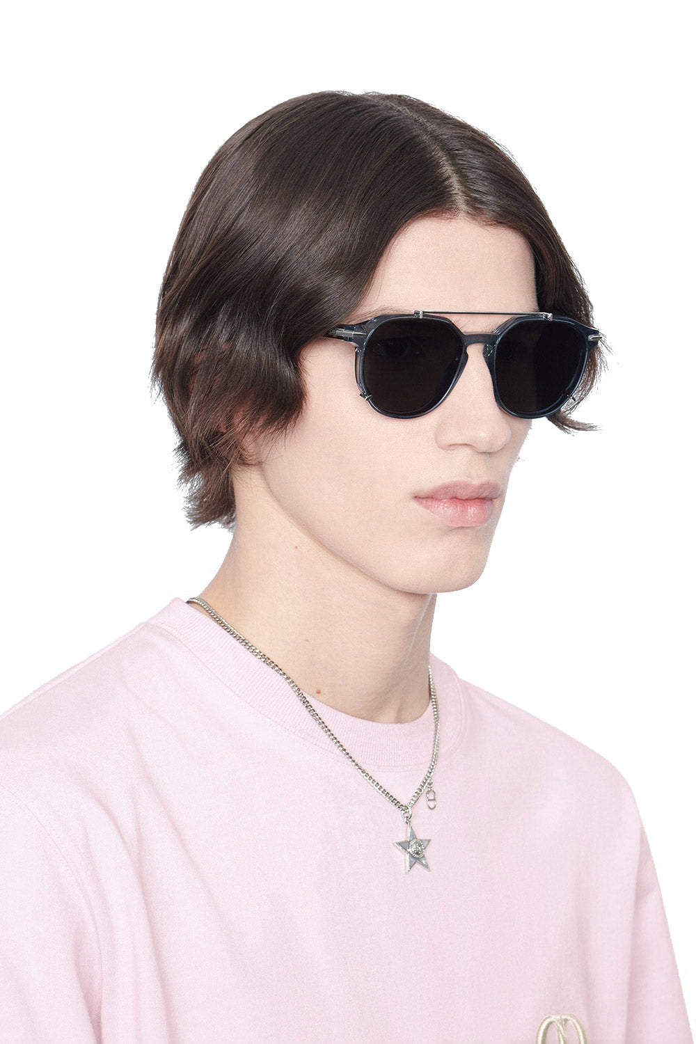 Dior® DiorBlackSuit RI D SUITRIXR 45G7 56 - Transparent Gray Acetate Frame With A Brown Tortoiseshell-Effect Sunglasses