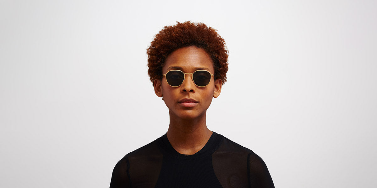 Mykita® TALVI MYK TALVI Glossy Gold / Dark Grey Solid 47 - Glossy Gold / Dark Grey Solid Sunglasses