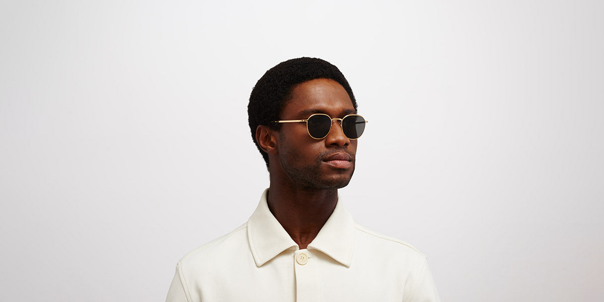 Mykita® TALVI MYK TALVI Glossy Gold / Dark Grey Solid 47 - Glossy Gold / Dark Grey Solid Sunglasses