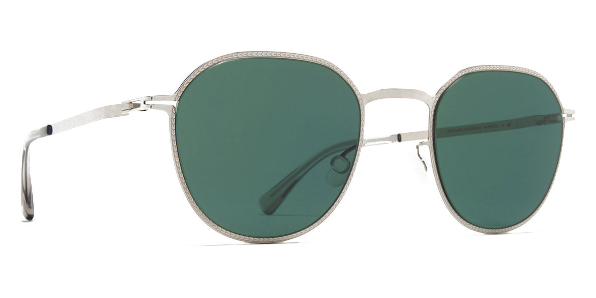 Mykita® TALVI MYK TALVI Shiny Silver / Dark Green Solid 47 - Shiny Silver / Dark Green Solid Sunglasses