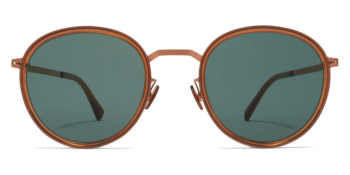 Mykita® TUVA MYK TUVA A40 Shiny Copper/Topaz / Dark Green Solid 48 - A40 Shiny Copper/Topaz / Dark Green Solid Sunglasses