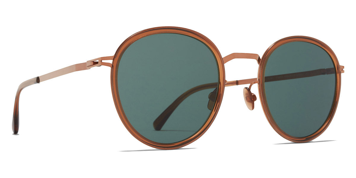 Mykita® TUVA MYK TUVA A40 Shiny Copper/Topaz / Dark Green Solid 48 - A40 Shiny Copper/Topaz / Dark Green Solid Sunglasses