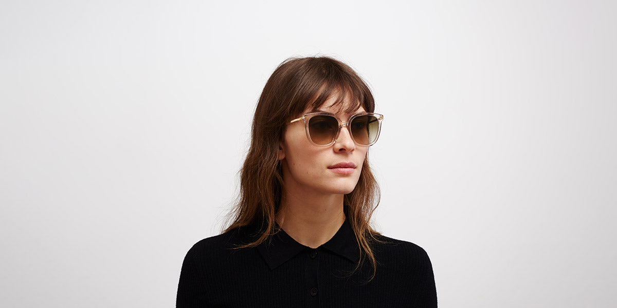 Mykita® VISKA MYK VISKA C1 Champagne/Glossy Gold / Raw Brown Gradient 53 - C1 Champagne/Glossy Gold / Raw Brown Gradient Sunglasses